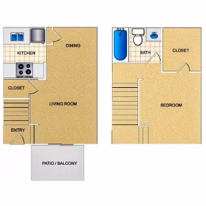 A4 - 1 Bed/1Bath 4903 floor plan